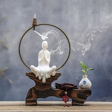 성동이베이 중국식 부처님 진열 장식품 독창적 실내 현관 도자기 불상 거실 복도 사무실 소프트 웨어, 향초 홀더 진열 장식품 -선사
