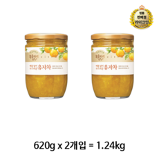 복음자리 배를 넣어 부드러운 유자차, 2개, 1.24kg