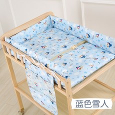 다용도 수납 기저귀갈이대 기저귀교환대 임산부 선물, 원목 블루매트
