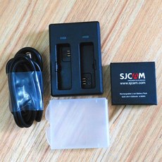 제품 SJCAM SJ8 시리즈 1200mAh 배터리 충전기 Pro/ Plus/ Air Actioin 카메라 액세서리 듀얼 충전 케이스 전원, 02 charger and 1battery, 1개