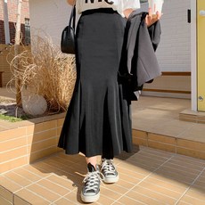 4컬러 온더리버 115666 슬리밍 머메이드 밴딩 롱 스커트 봄 여성 데일리 치마 롱치마 인어핏 간절기