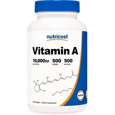 뉴트리코스트 비타민 A 10 000IU 캡슐 500캡슐 1서빙 10 000 IU 500회분 Vitamin A Softgel [500 SFG], 500개입, 1개