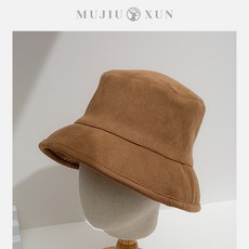 양면 착용 스웨이드 퍼 소녀 가을 계절 보온 학생 램스 내부 버킷햇