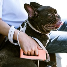  웍웍 애견리드줄 강아지산책줄 핸드프리 하네스 애견가슴줄 목줄 H형 3색상, 리드줄, 라이트코랄 