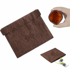 by GEEKRIA Geekria Snap Pouch for Earbuds 헤드폰 주최파우치 포켓 이어폰 케이스 동전 지갑 체인지 홀더 휴대용 여행 가방 (갈색)자 범용 보호, 단일상품