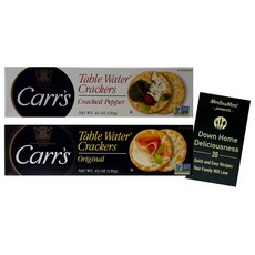 Carr's 비 GMO 테이블 워터 크래커 2 맛 플러스 아이 아이 샘플러 번들 각 1 원본 페퍼 (4.5oz), 선택, 상세설명참조