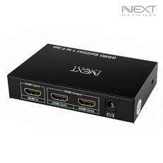 이지넷유비쿼터스 1대2 HDMI 4K UHD 모니터 분배기 NEXT-0102SP4K, 1개, 블랙
