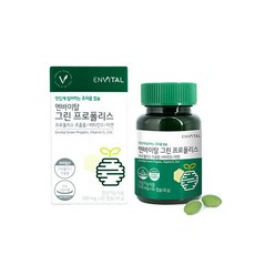 [엔바이탈] 그린 프로폴리스 500mg X 60캡슐, 1개, 상세 설명 참조, 60정