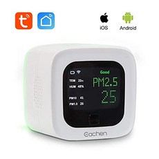 NMT 스마트 홈 온도 및 습도 모니터 실내 WiFi 온도계 습도계 게이지 다기능 환경 센서 Home PM 2.5 공기 오염 - P08450875TRLGZ8, 기본