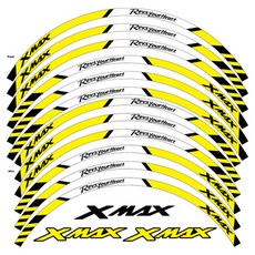 라이더무드 야마하 XMAX300 엑스맥스 리플렉티브 휠 스티커 빛 반사 튜닝 타이어 반사 데칼 필름 DIY 방수, 엑스맥스 아웃라인 골드, 1개