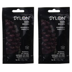Dylon 다이론 패브릭 섬유 염색약 Dark Brown 50g x2