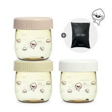 그로미미 X 리틀 카카오프렌즈 PPSU 이유식용기 250ml (3P) + 파우치세트, 어피치 이유식용기 250ml + 다용도파우치