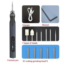MaAnt D1 전기 그라인딩 펜 지능형 충전 조각 펜 전화 CPU IC 연마 격자 절단 도구 LCD OCA 제거기, 12.D2 Full set - 1Pcs, 1개