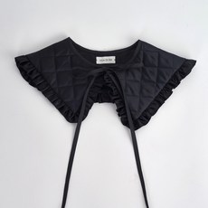빌라드실크 Quilted 100% silk frill collar 퀼팅 실크 프릴 페이크 카라 케이프