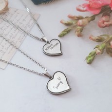 써지컬스틸각인목걸이하트