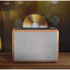 레트로스피커 CD 플레이어 블루투스 hifi 오디오, 상세페이지 참고, 블랙 (리모컨 포함)