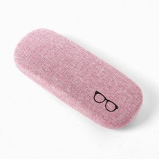 심플 하드타입 안경케이스 안경집 안경통 린넨 핑크, 단일상품