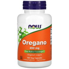NOW Foods 오레가노 450mg 베지캡슐 100정, 1개