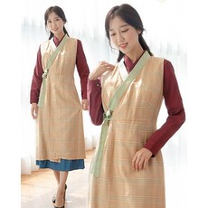 사계절 보늬 귤빛 롱배자 원피스 생활한복