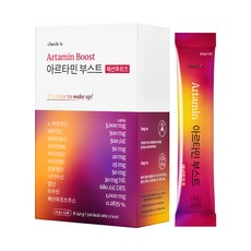 [공식 판매처] 체크오 아르타민 부스트 패션후르츠 아르기닌 타우린 고함량 활력 비타민 패션후르츠맛, 1개, 14회분 1박스, 14회분