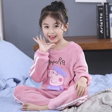 귀여운 동물 페파피그 캐릭터 아동 잠옷 홈웨어 파자마