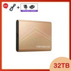 휴대용 외장 SSD 미니 하드 디스크 고속 드라이브 외장 솔리드 스테이트 하드 드라이브 Lenovo 2TB 1TB, 없음, 34) GOLD-32TB