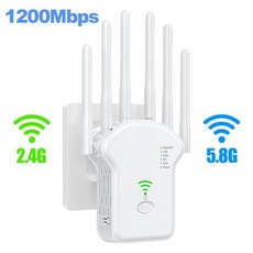무선 와이파이 리피터 신호 부스터 듀얼 밴드 2.4G 5G 와이파이 익스텐더 안테나 네트워크 증폭기 라우터 1200Mbps 300Mbps, [06]White 1200Mbps+미국 플매트 매트 매, 1개