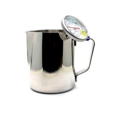 온도계형 스팀피쳐 라운드 1000ml 우유거품기 라떼