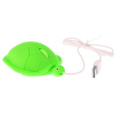 귀여운 거북이 마우스 유선 USB 3D 유선 거북이 마우스 PC 노트북 녹색, 120x78x30mm, ABS