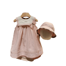 (백화점 상품) 닥스키즈 [닥스베이비]24SS리본배색 원피스+모자SET2종 E유엠투2NJ57 5백퍼센트UA5백퍼센트M 200백퍼센트086