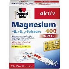 도펠헤르츠 마그네슘 400 + 비타민 B6 + B12 + 엽산 과립 스틱 24g (20포)