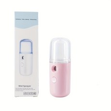 얼굴 물 보충기 미니 휴대용 미스트 가습기 미용기 USB 충전식 핸디 얼굴 스티머, 01 1개, 04 라이트 핑크