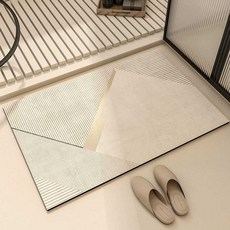 욕실 흡수성 바닥 매트 욕실 흡수성 매트 출입구 카펫 미끄럼 방지 욕실 바닥 매트 화장실 문 매트 세탁 불가, 1개, 40x60 매트 K-Lianjiawuzi