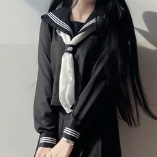 옛날교복 JK 일본 제복 블랙 세일러복 세트 코스프레 할로윈 커플