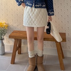 포츠 겨울 퀄팅 미니 패딩스커트