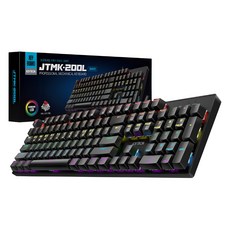 JOYTRON 遊戲機械式鍵盤, 黑色, JTMK-200L, 紅軸