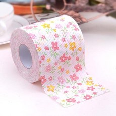 컬러 프린트 롤 화장지 가정용 화장지 코어 티슈 포함 개성 있는 2 롤, 04 flower, 2개