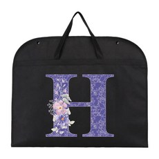 방진 의류 커버 정장 드레스 먼지 보라색 꽃 프린트 보관 보호대 걸이식 정리함, 16.8Purple flower P, 1개