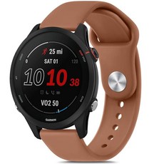 Vancle Garmin Ferunner 265 시계 밴드용 밴드 255 Vivoactive 4/Venu 3/Venu 2 보들보들 실리콘 스포츠 교체 스트랩 여성 남성용 블루 그레, Brown