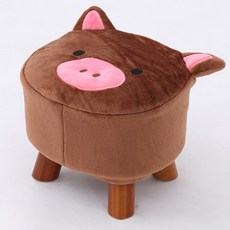 이케아 라탄 원형 패브릭 미니 화장대 미용실 수납 벨벳 등받이 낮은 스토리지 동물 사이즈 원목 우드 북유럽 회전 바퀴스툴 보조 쿠션 소형 카페 인테리어 의자, 박스 플란넬 피글렛 브라운