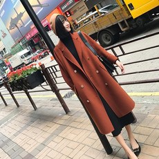 루즈핏 모직 코트 캐주얼 롱코트 빅사이즈 여자 심플 M 카라멜