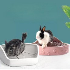 토끼 화장실 세라믹 햄스터 욕실 애완 기니피그 케이지 코너 친칠라 배변판, 1개, 스형 세라믹 블루