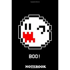 노트북 : Boo Mario Bros Inspired Ghost Displate Journal for Writing College Ruled Size 6 "x 9", 단일옵션