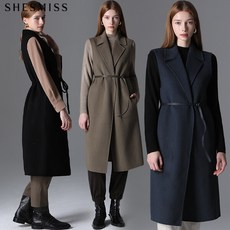  쉬즈미스 벨티드 라펠 카라 롱 울 베스트 택가격 398000원  상품 이미지