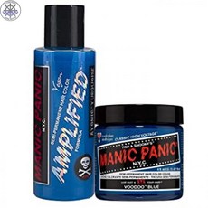 [ MANIC PANIC ] 매니컬 패닉 원자 청록색 헤어 컬러 증폭 된 번들과 부두 블루 헤어 염료 클래식, 1개, One Color_One Size
