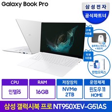 삼성전자 갤럭시북 프로 NT950 15.6인치 가벼운 대학생 사무용 업무용 가성비 인강용 포토샵 영상편집 캐드 주식 윈도우11정품 추천 노트북, 실버, 2TB, 16GB, WIN11 Home, NT950XEV