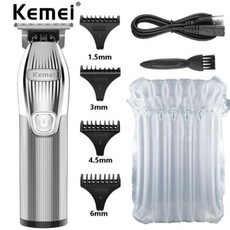 Kemei i32 헤어 클리퍼 남성 전문 무선 수염 헤어 트리머 0mm Baldheaded T Blade Zero Gapped 충전식 그루밍 키트, [02] No box, 02 No box, 상자 없음