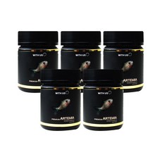 위더스 프리미엄 탈각 알테미아 치어 사료 60ml 브라인슈림프 관상어 물고기 먹이, 5개