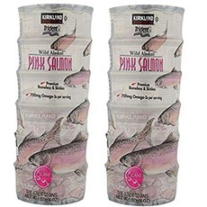 Kirkland Signature Wild Alaskan Pink Salmon 6/6 Ou 커클랜드 시그니처 와일드 알래스카 핑크 연어 6/6온스 캔(2팩 총 12온스 캔 각, 170g, 2개
