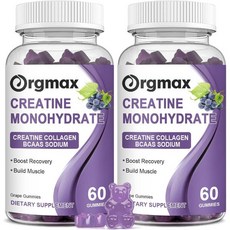 Creatine Monohydrate Gummies Delicious Grape Flavored for Men & Women Enhanced with Collagen & BCAA, Creatine Monohydrate Gummies D, 1개, 60정
